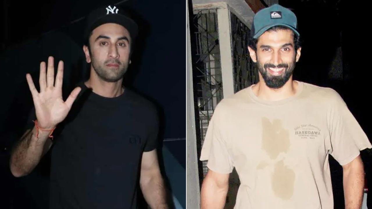 BFF Goals? Ranbir Kapoor donning same T-shirt as Aditya Roy Kapur that he  enrobed during OK Jaanu's promotion. : r/BollyBlindsNGossip