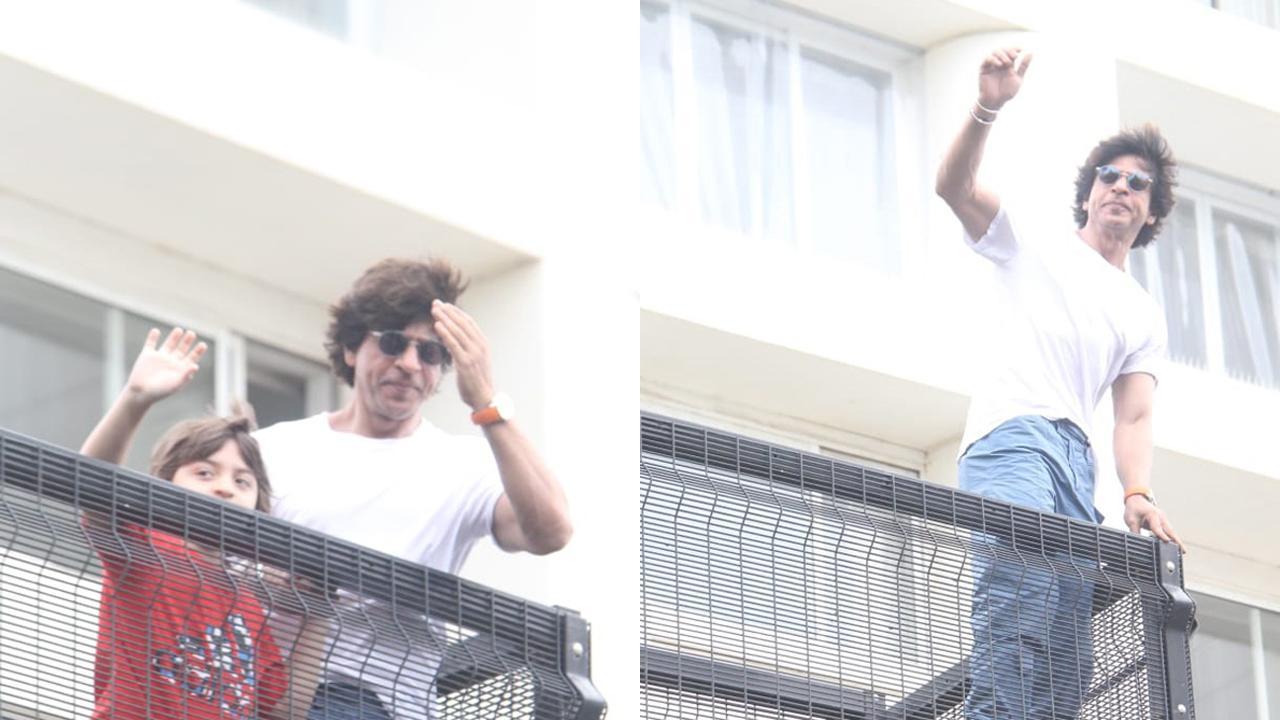 Shah Rukh Khan maintains Eid tradition, waves to fans with AbRam