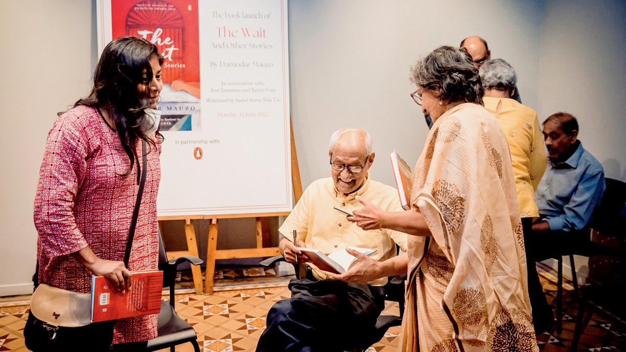 Mauzo at the Goa launch of his just released book, The Wait and Other Stories, translated by Xavier Cota. Pics courtesy/Sunaparanta Goa Centre For The Arts
