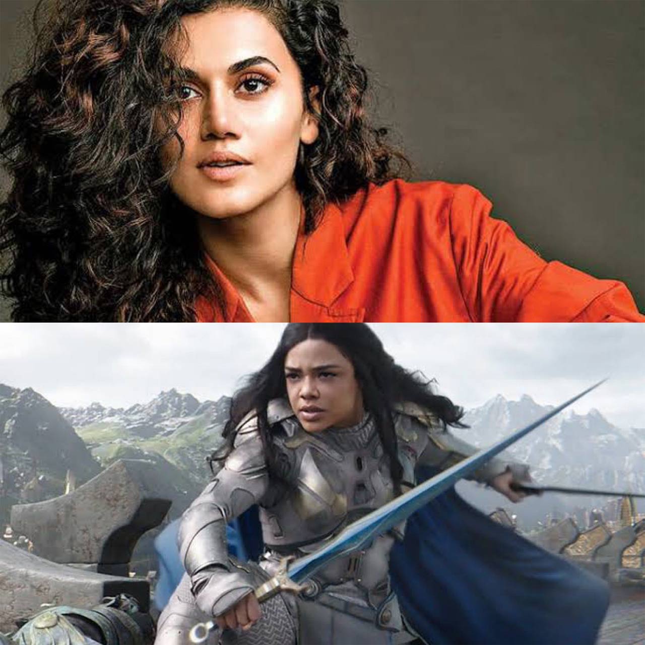 King Valkyrie is an honest, fierce and an outspoken character, always standing up for what's right. In the industry, Taapsee Pannu has done various physically challenging roles and also has the personality of the ultimate fiery girl who’s outspoken and fears nobody just like Valkyrie. Moreover, their temperament for action totally fits too