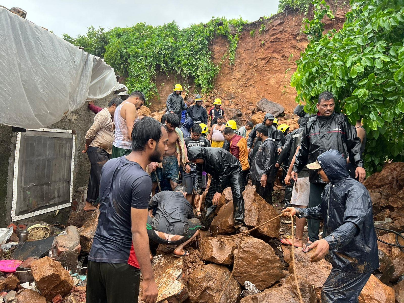 Following the landslide, a boulder from a hillock crashed on the house of Anil Singh (40) at Waghralpada in Rajavali area of Vasai around 6.30 am and he died, District Disaster Management Cell chief Vivekanand Kadam told PTI.