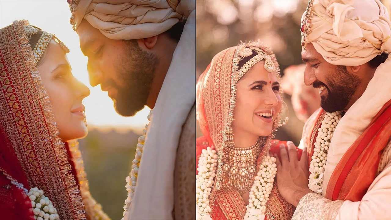 Katrina Kaif and Vicky Kaushal looked stunning in Sabyasachi wedding outfits made of gold and diamonds