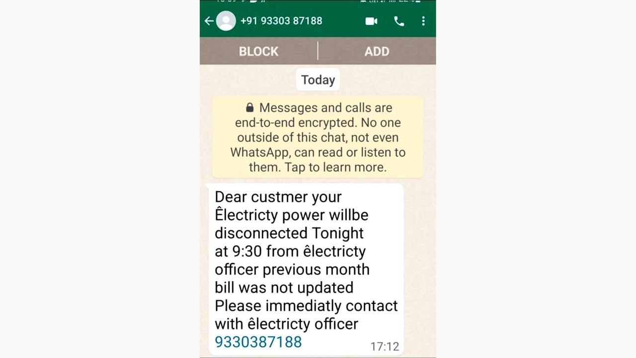 The mid-day reporter contacts the number in the screenshot of a message he received