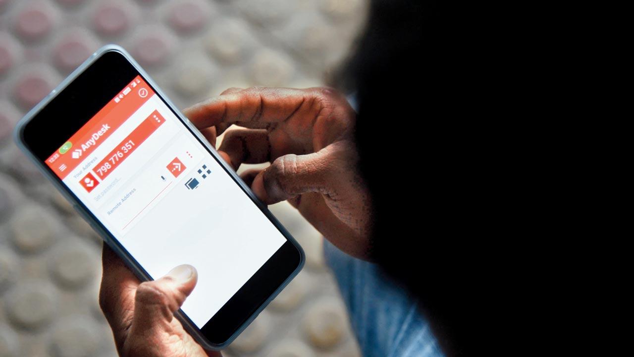 mid-day reporter Shirish Vaktani checks AnyDesk app