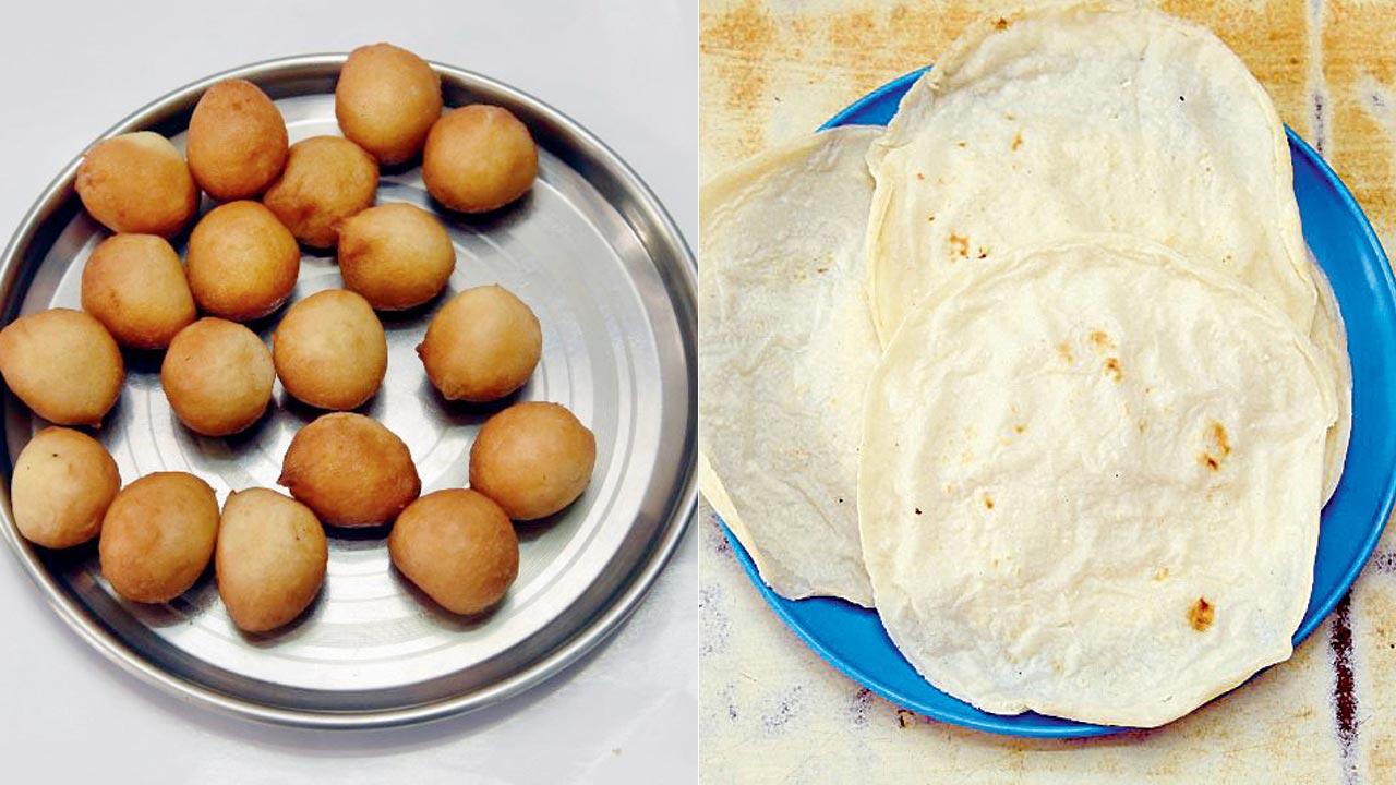 Fugias; (right) Hand breads