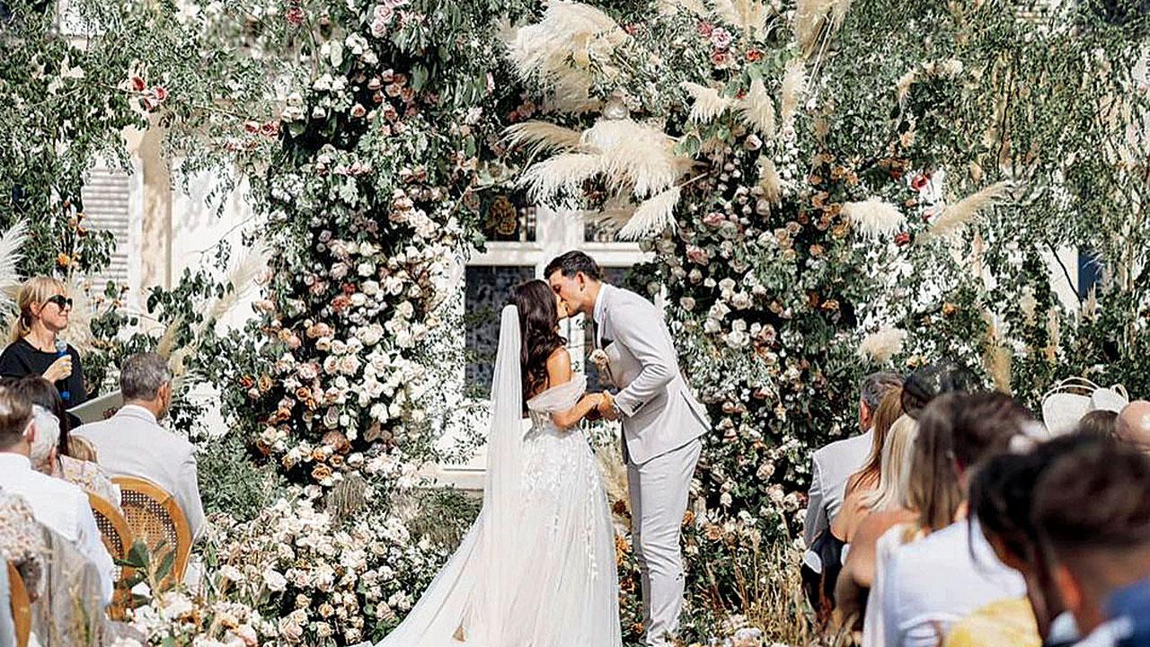 Manchester United football star Harry Maguire weds Fern Hawkins in France