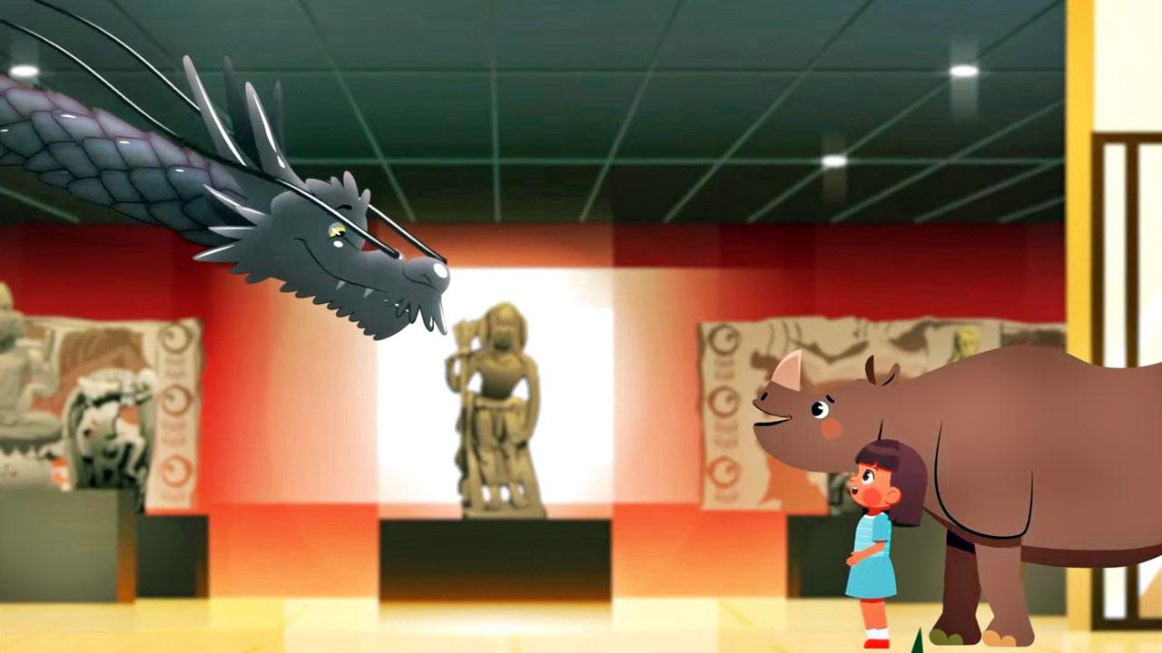 A still from Millie At The Museum, an animated film by CSMVS Children’s Museum