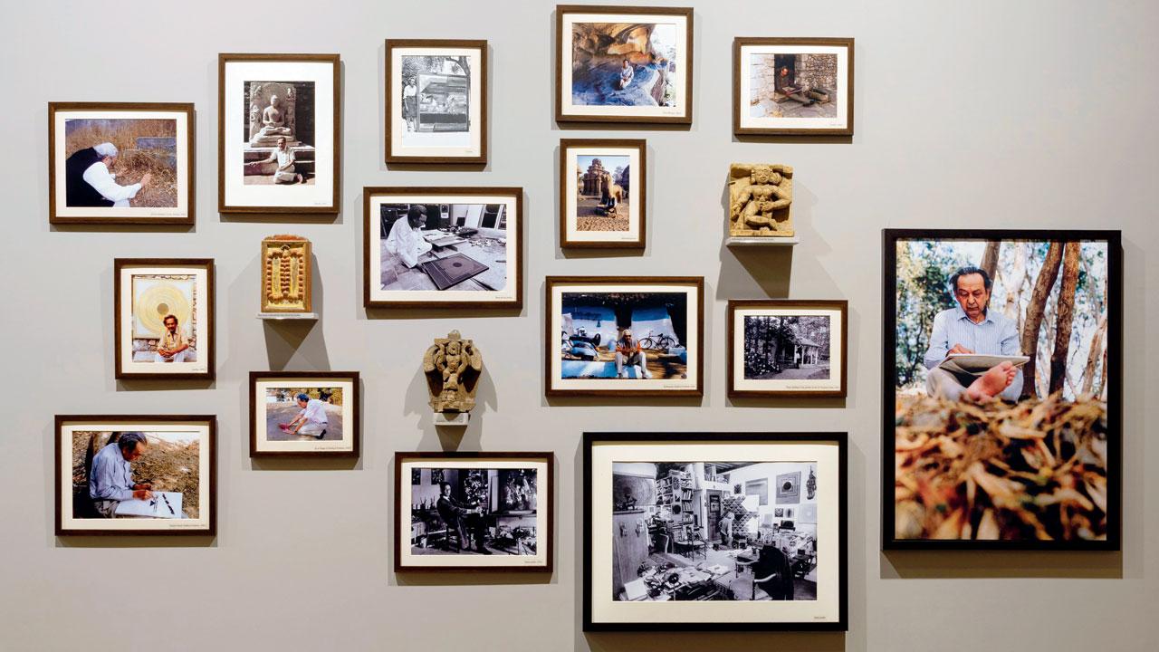 SH Raza’s photographs, brushes and palette. Pics courtesy/Jehangir Nicholson Art Foundation, Mumbai