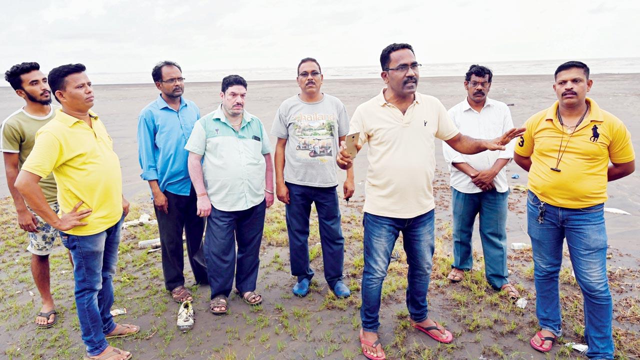Vijay Vinde (third from right), says 90 per cent of residents are dependent on fishing. “During the lockdown, we were completely reliant on the sea for our food. I don’t remember a day when we went hungry”