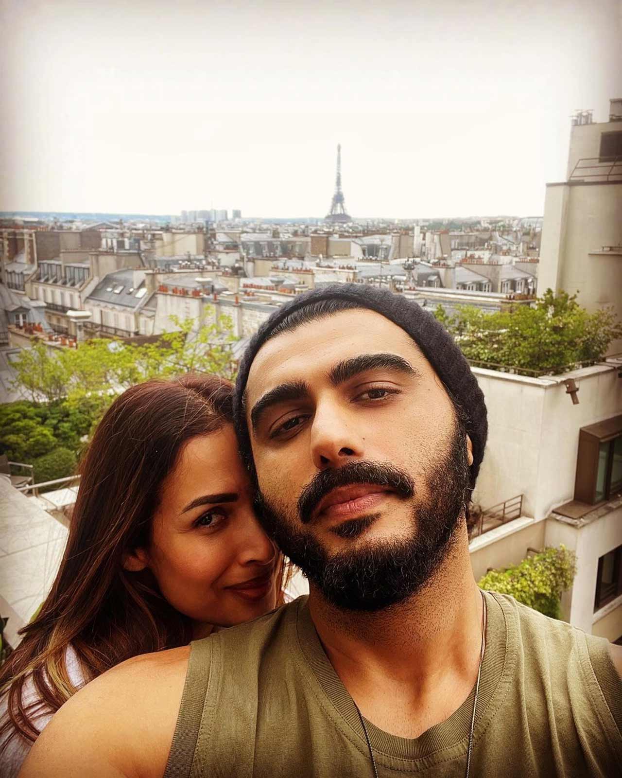 In the second picture, Malaika seemed to inch closer to Arjun as the latter gave a broody look with his on-spot beard against the excellent Paris backdrop