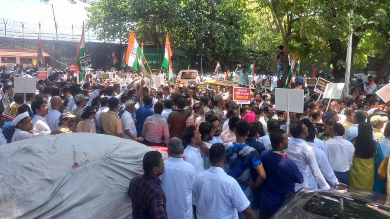'Targeting this family and tarnishing its image by calling them before the ED office...not only Congressmen, but even the common man stands behind the Gandhi family. We protested against this oppressive government outside the ED office,' Patole said.