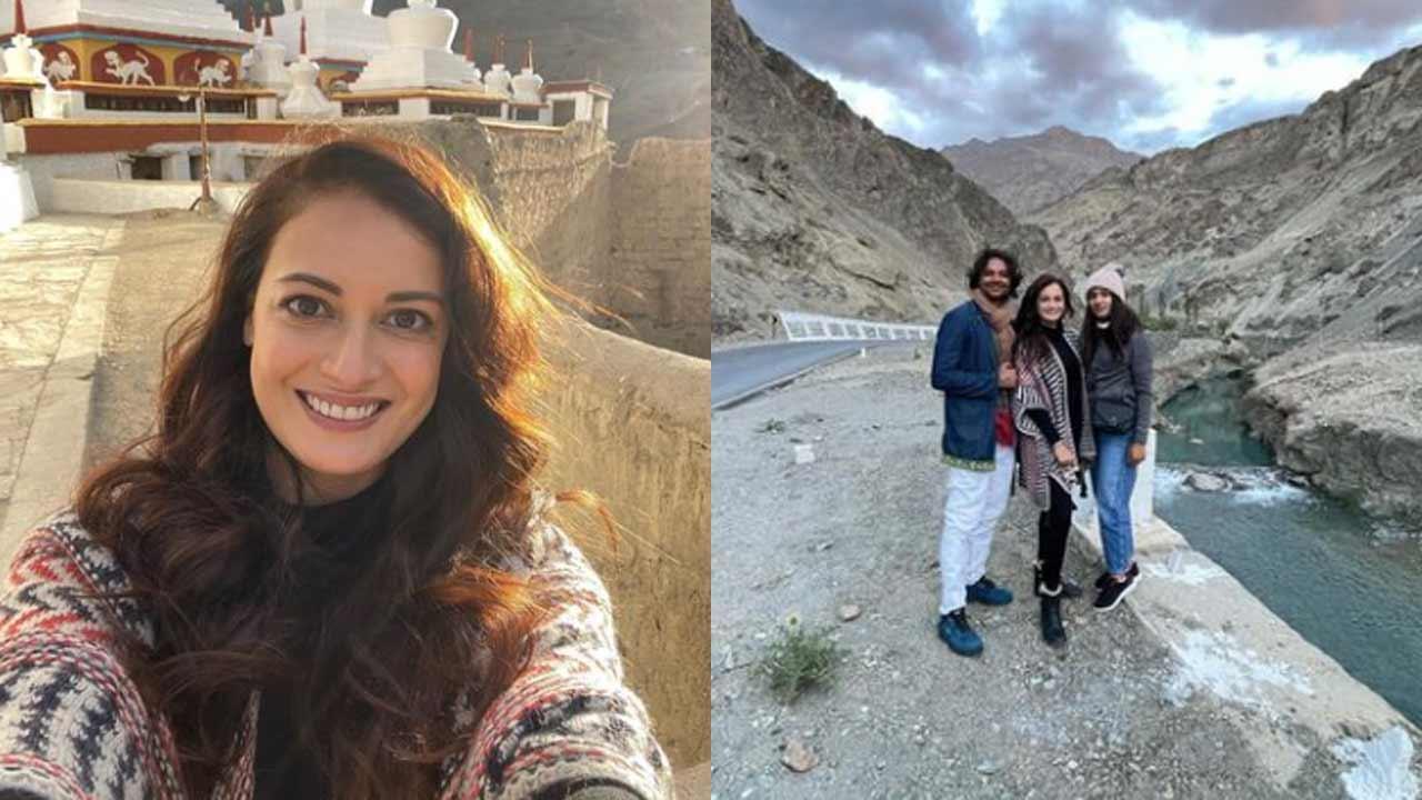 Dia Mirza flashes her million-dollar smile as she shares BTS pictures from 'Dhak Dhak' shoot