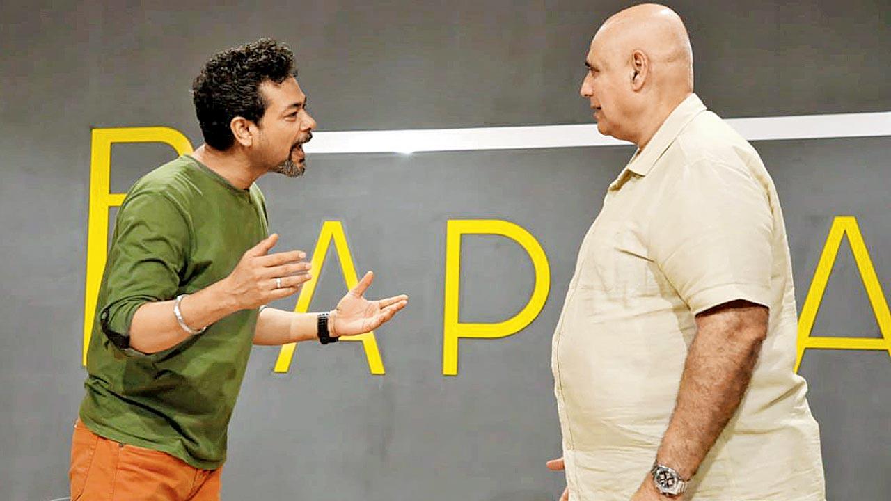 Actors Pavitra Sarkar and Puneet Issar rehearse for the play