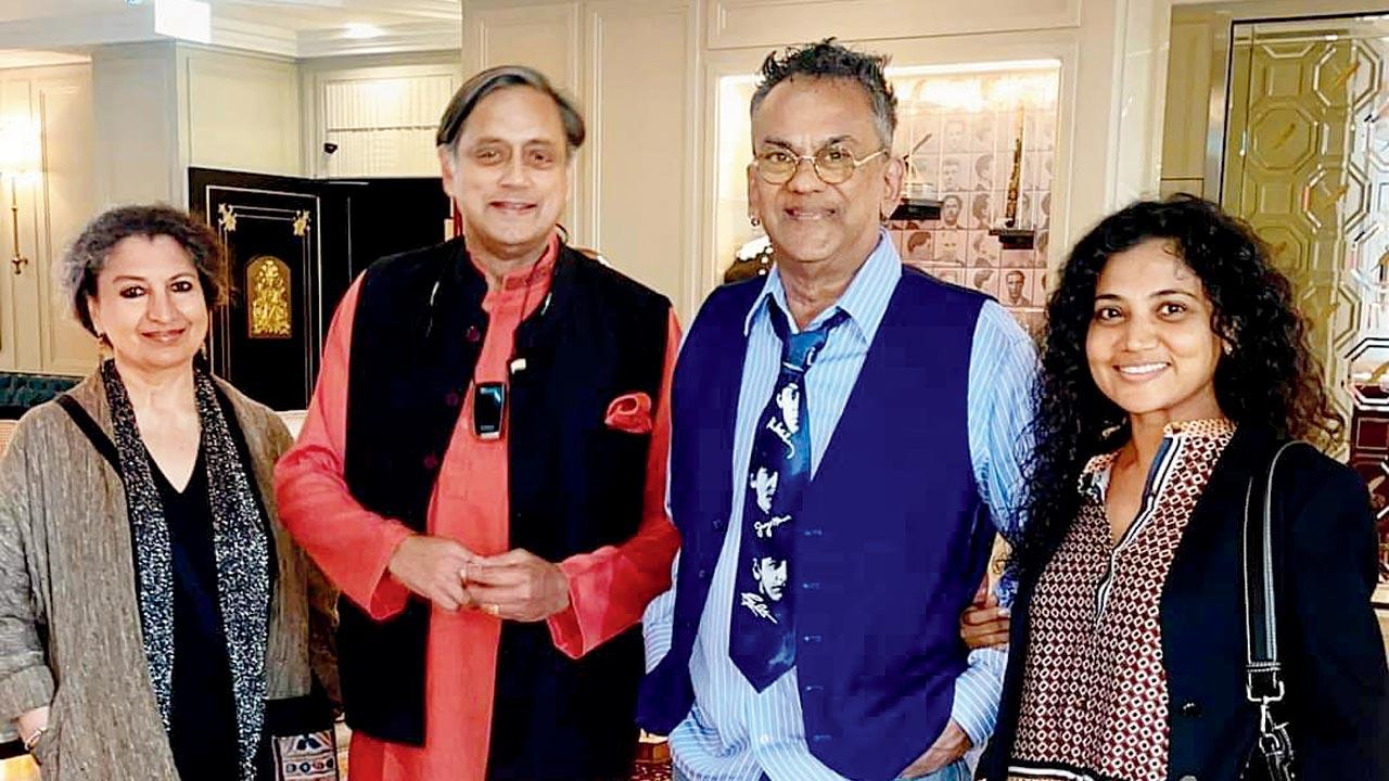 (From left) Geetanjali Shree, Tharoor, Remo Fernandes and Zenia