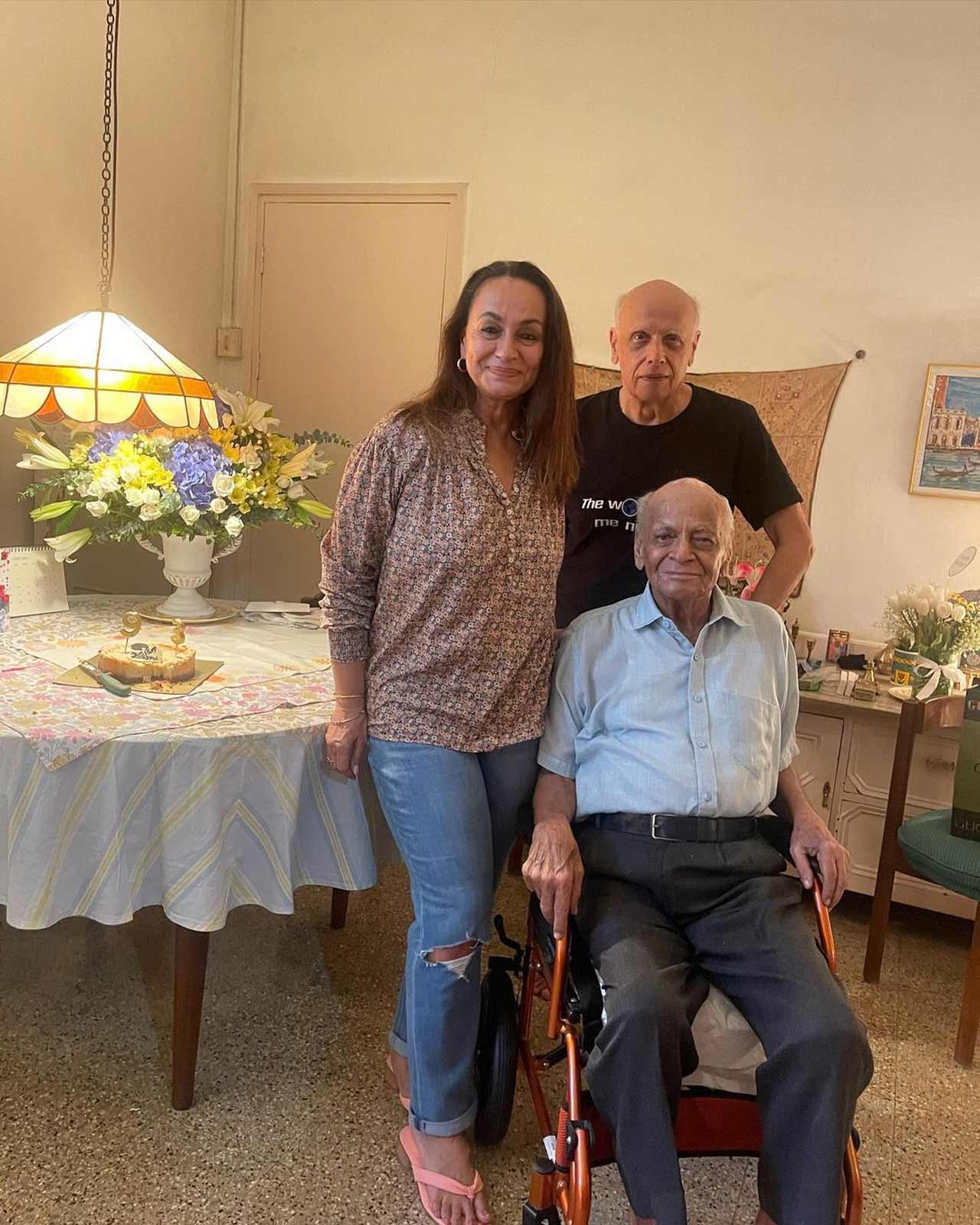 Soni Razdan shared the pictures on her Instagram handle where she was seen posing with her husband and father. The 'Raazi' actor captioned these lovely pictures with a quirky message, 