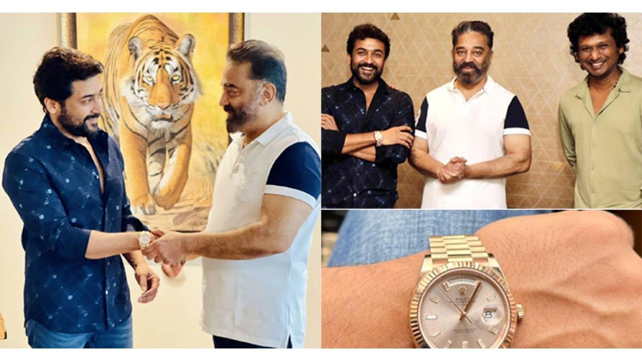 Kamal Haasan gifts 'Rolex' Suriya his own Rolex watch after the success of 'Vikram'