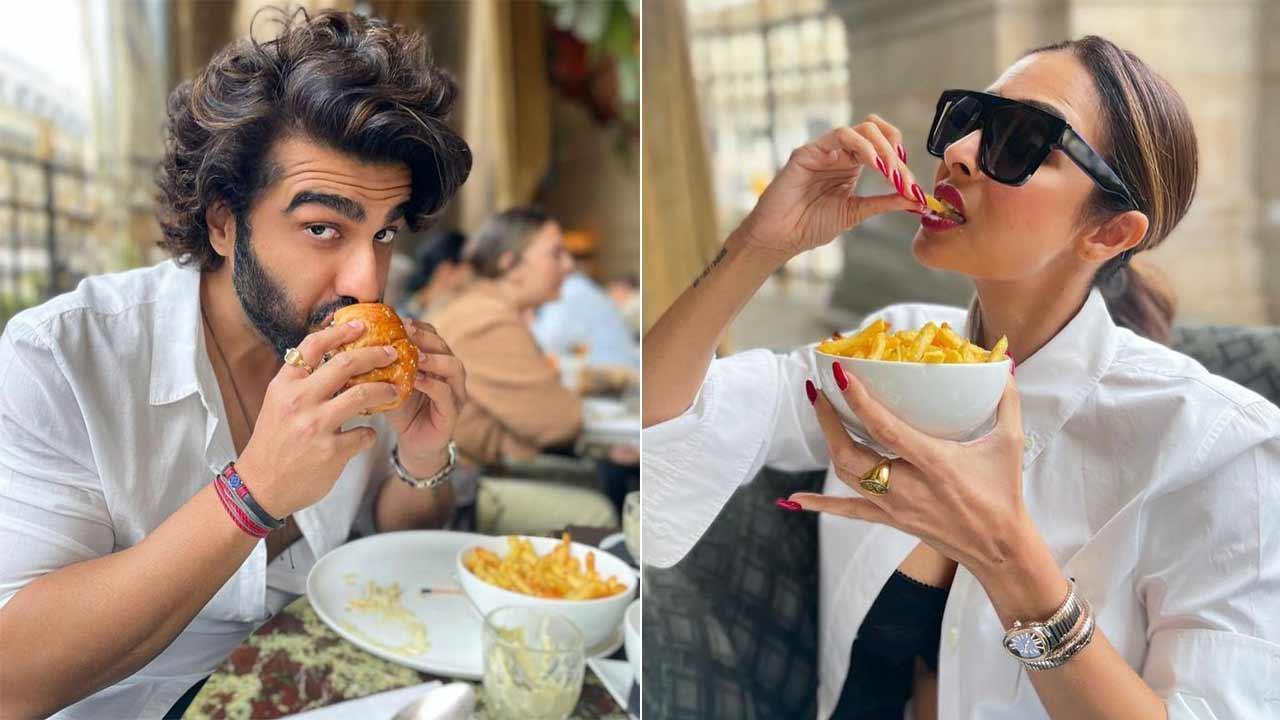A collage of Malaika Arora and Arjun Kapoor's Paris vacation