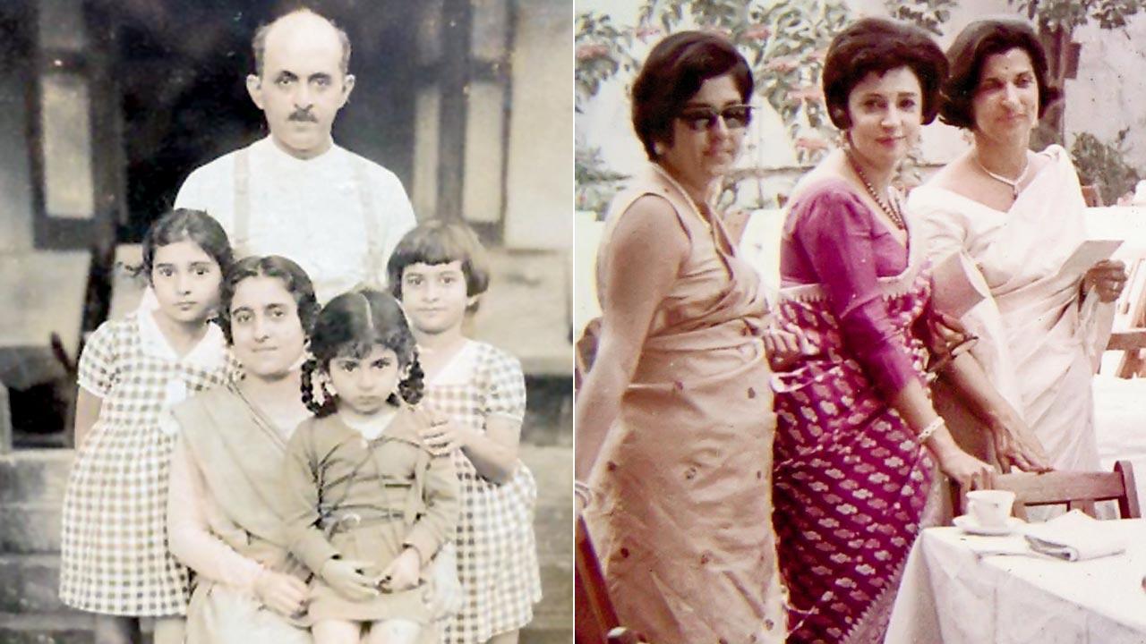 An early photograph with their three daughters; Hilloo Dalal, Gooloo Sethna and Mehroo Dastur at a family navjote in 1970