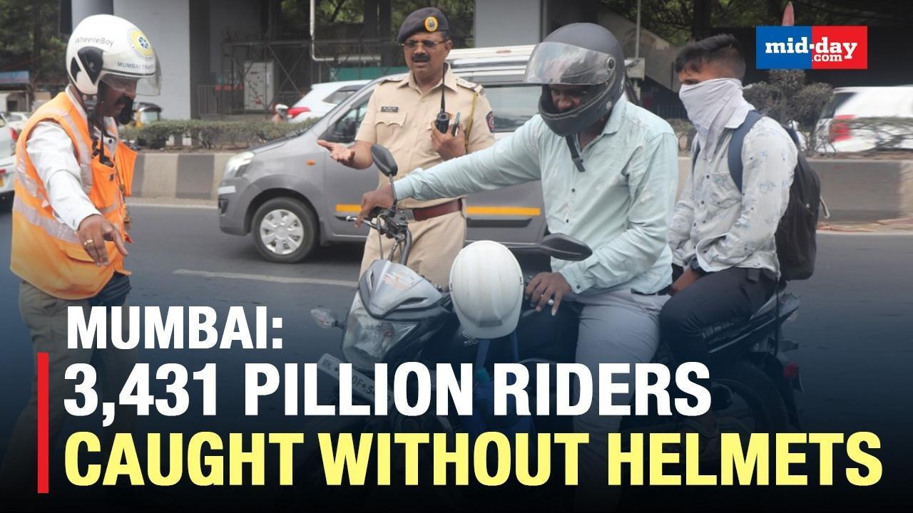 Mumbai: 3,431 pillion riders caught without helmets