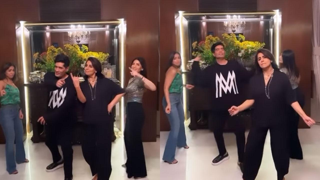 Neetu Kapoor, Manish Malhotra, Riddhima Kapoor Sahni dance on 'Juggjugg Jeeyo' song for Karan Johar