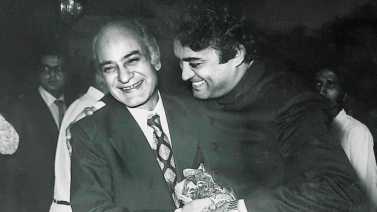 AK Hangal with Hari. He directed Hari in several plays and was his friend, philosopher and guide