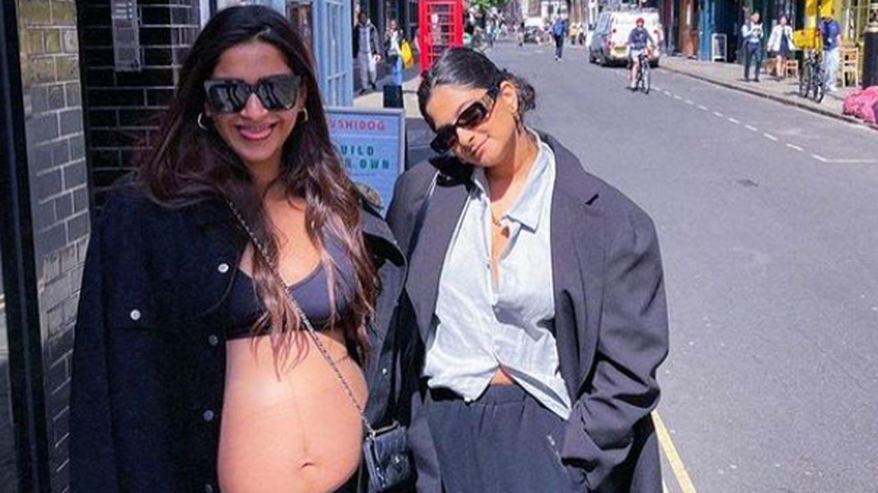 Mom-to-be Sonam Kapoor flaunts her baby bump as she enjoys day out with sister Rhea Kapoor
