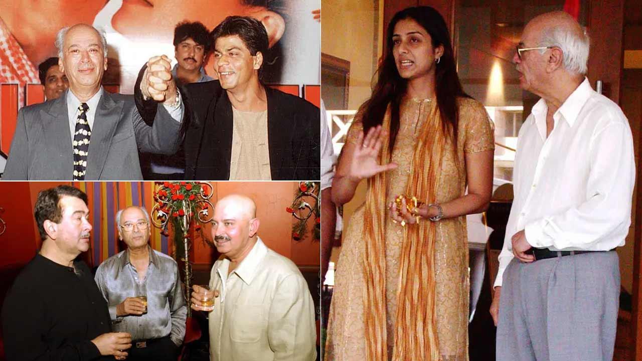A collage of Yash Johar's candid photos