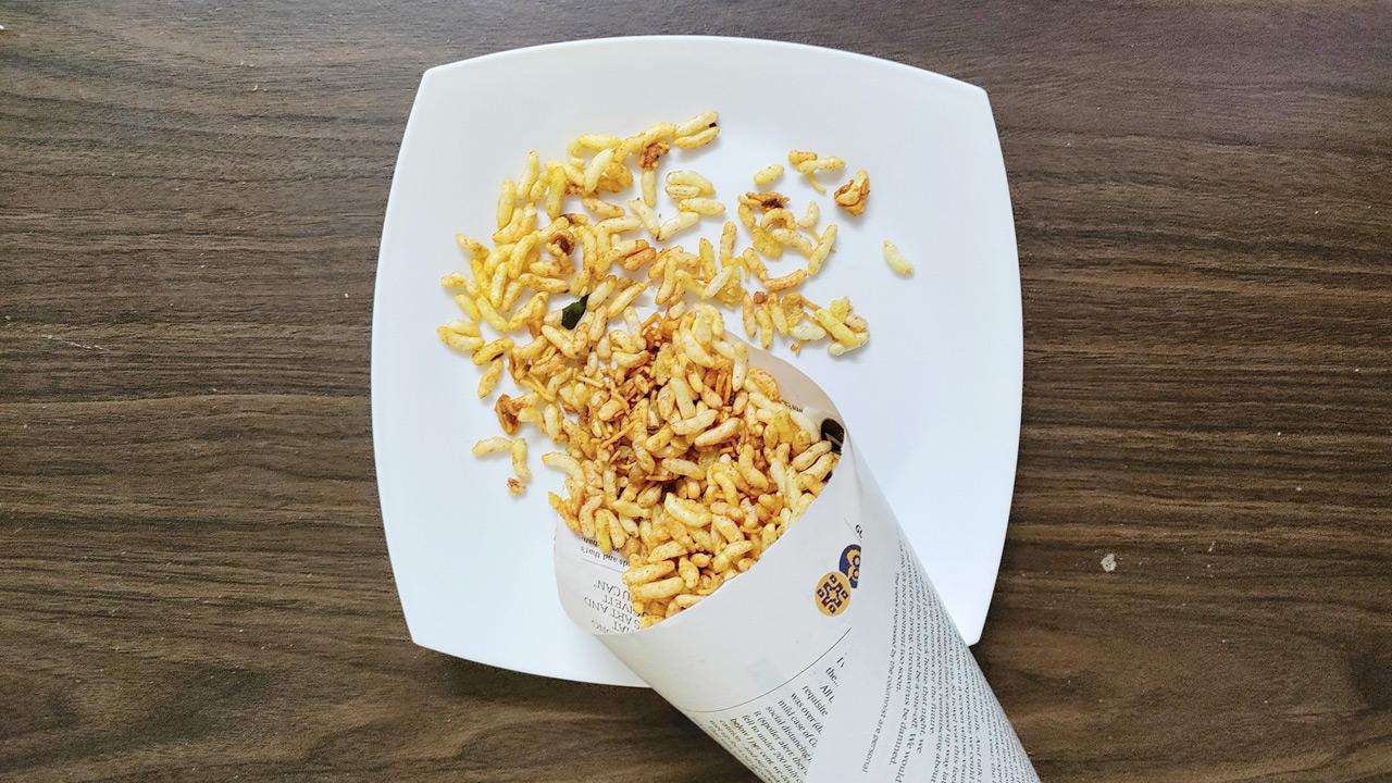 Murmura bhel with Kolhapuri jhatka sauce