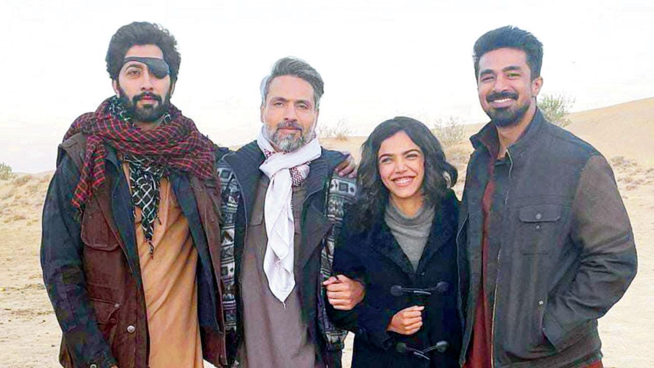Bhatia, Iqbal Khan, Supriya Pilgaonkar, Saqib Saleem on the set of Crackdown