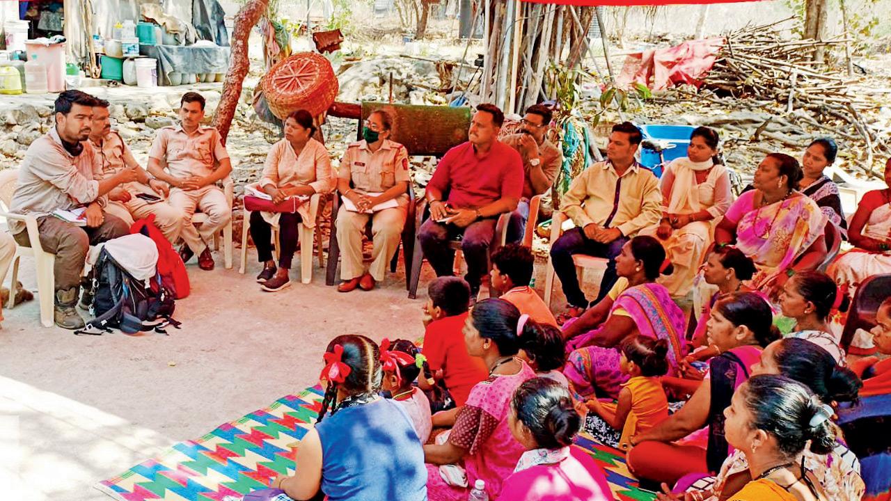 On Wednesday, the forest department along with Biologist Nikit Surve from Wildlife Conservation Society conducted an awareness session at Birsa Munda pada in Gorai