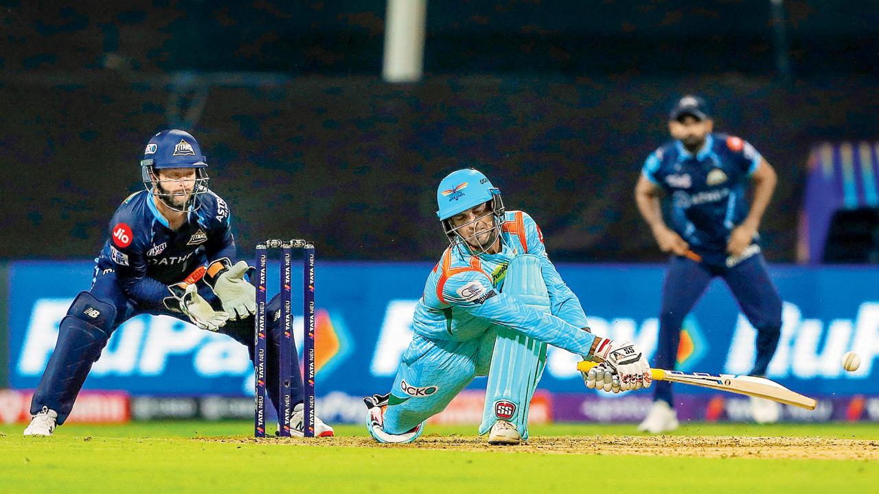 Deepak Hooda of Lucknow Super Giants during his 41-ball 55