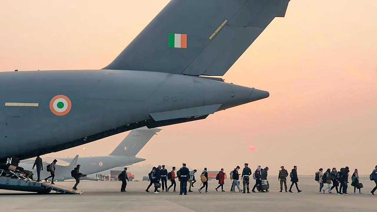 Three more IAF C-17 aircraft carrying 630 Indians reach Hindan airbase