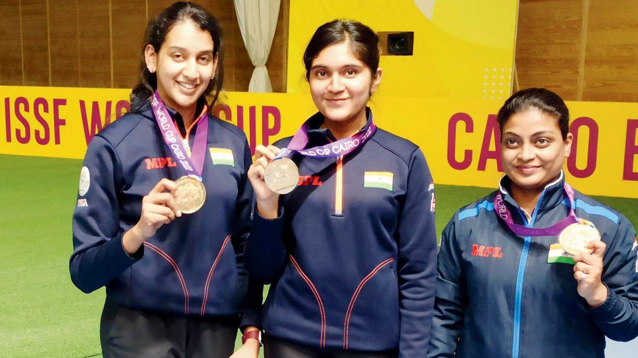 India women’s team win 10m air pistol gold