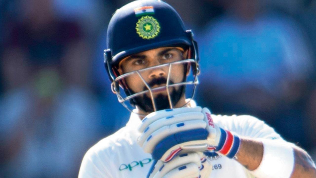 India’s Virat Kohli gestures for a DRS review. Pic/AFP
