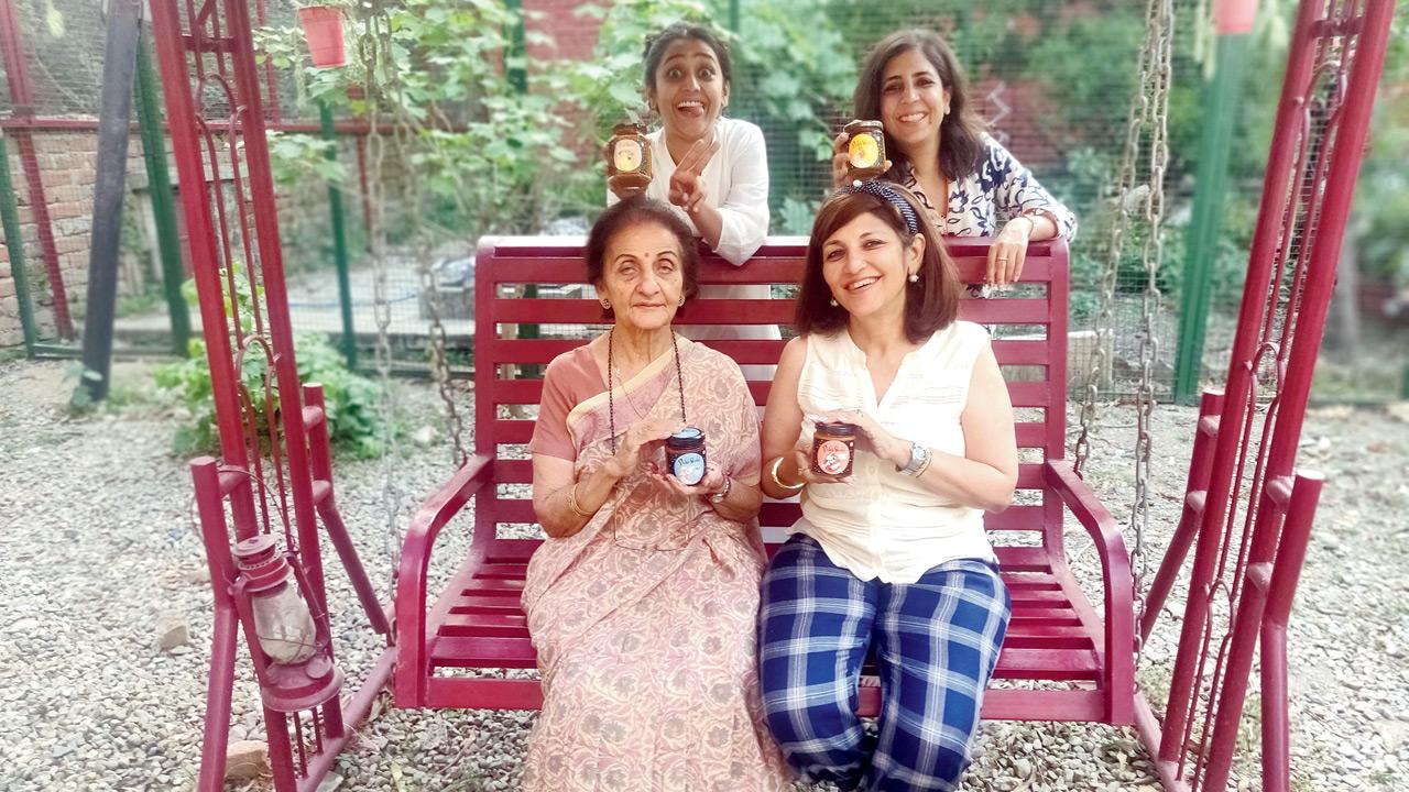 Pickle Shickle founders Preetika and Prerna Chawla with their mother  Rithu Nanda and grandmother Indira Goswami