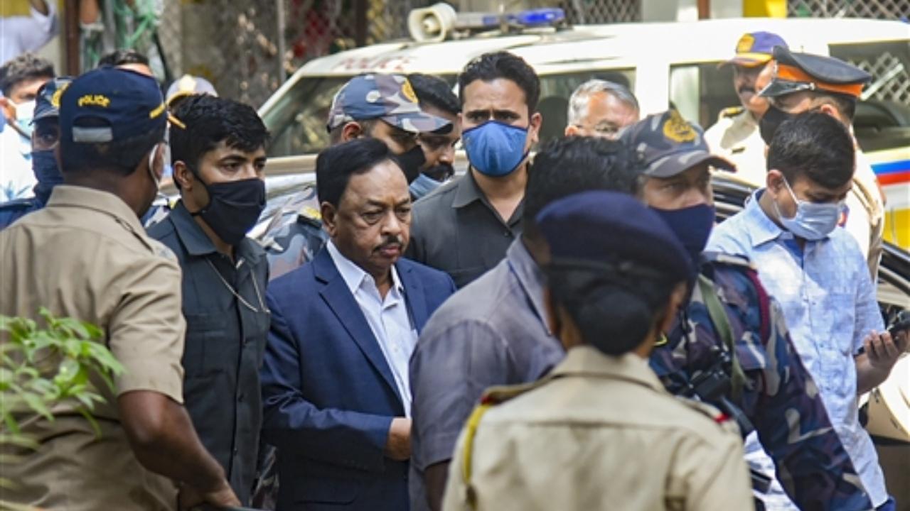 Mumbai: Union Minister Narayan Rane, his son reach police station to record statement in Disha Salian case