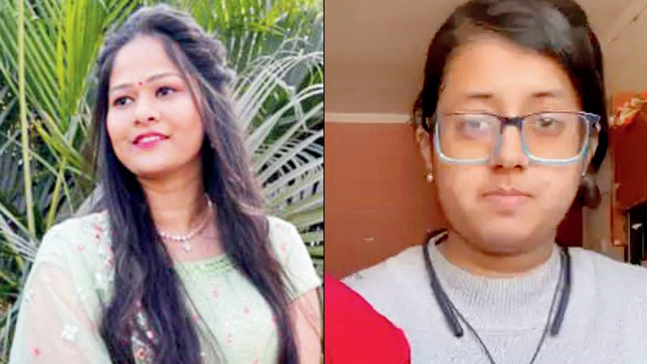 Ritankshi Patel, a Vasai resident who is currently in Kyiv; (right) Vidhi Dama, a resident of Thane who had gone to Ukraine to study medicine
