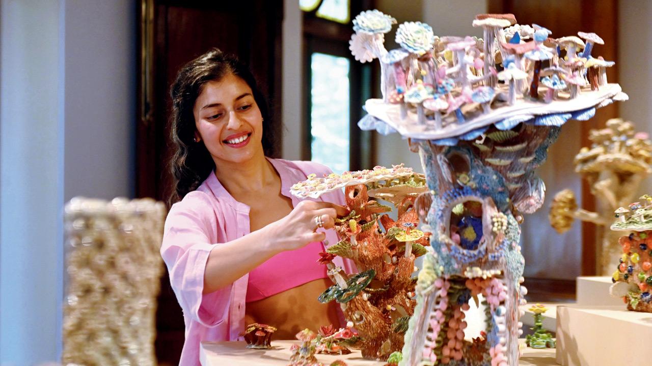 The sculptures by Vinita Mungi have interactive elements