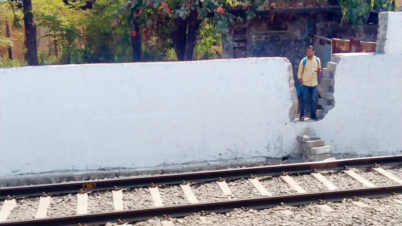 Brand new wall at Kalwa broken for track short-cut