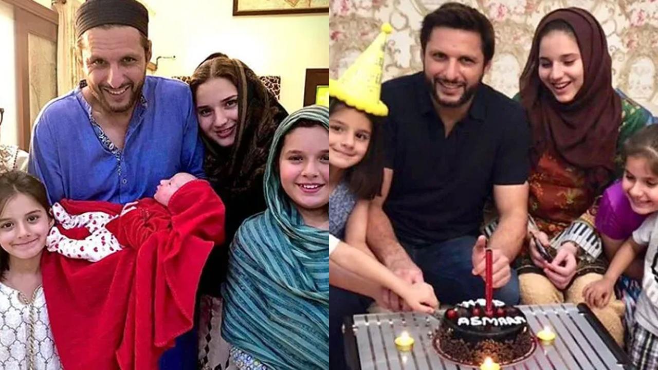 Shahid Afridi turns 42: Rare photos with his wife Nadia and 5 daughters