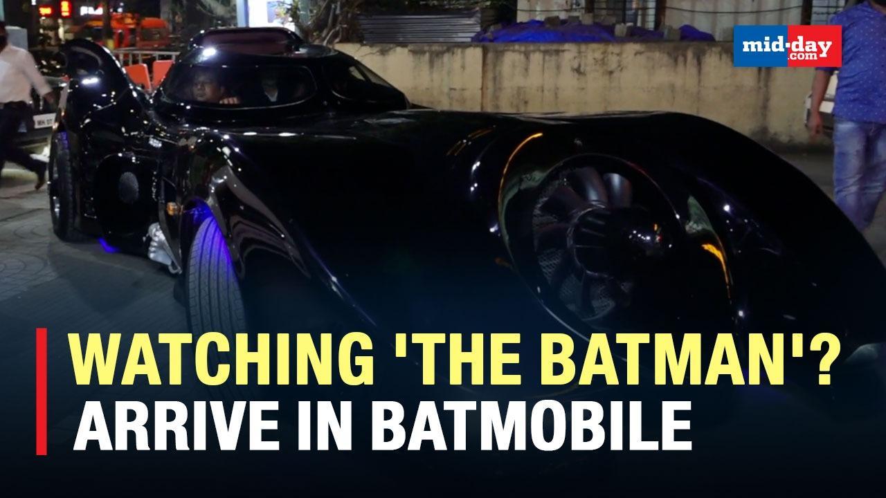 Ahmed Khan Arrives In His Batmobile To Watch 'The Batman'