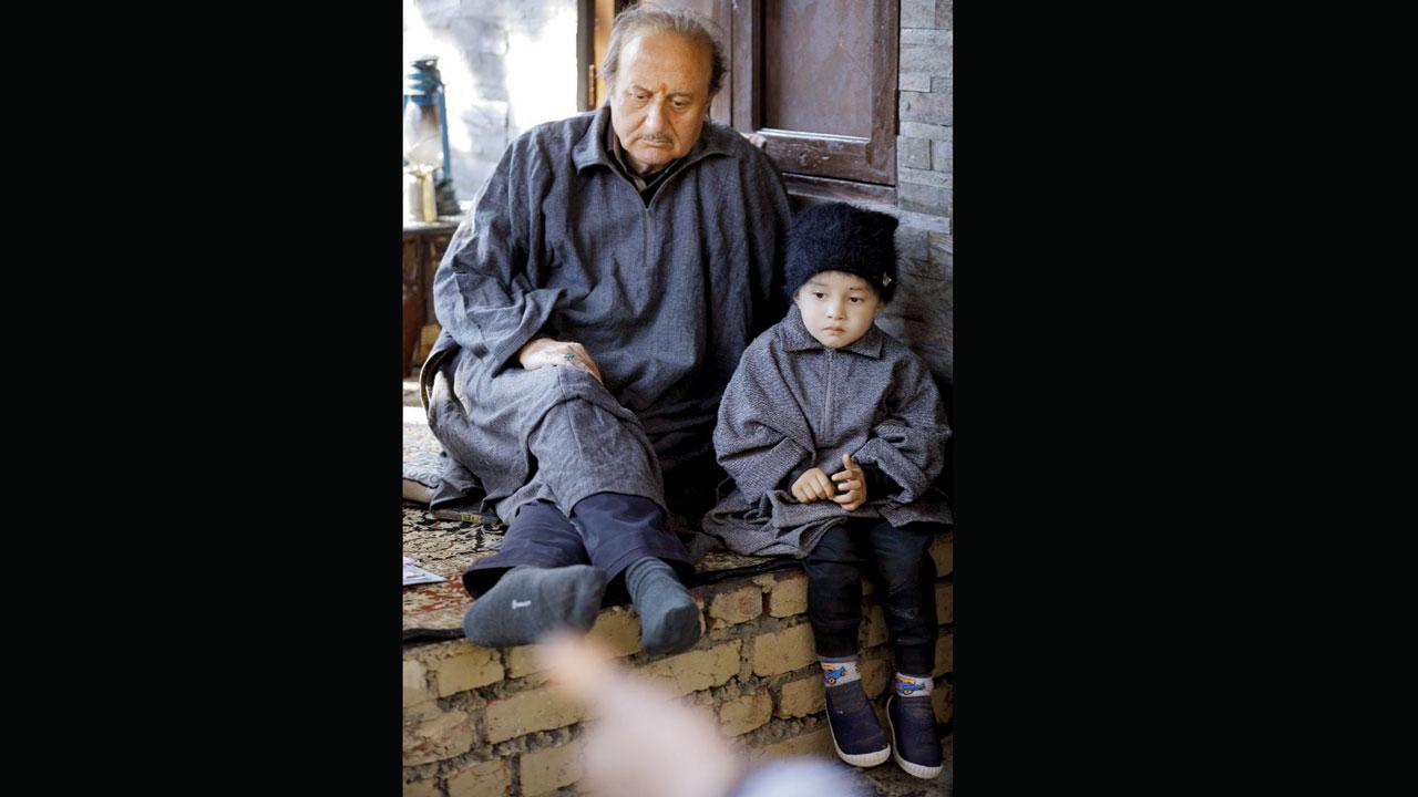 In The Kashmir Files, actor Anupam Kher plays Pushkar Nath Pandit, a teacher and Kashmiri Pandit, who fears for the safety of his son Karan, who has been accused by the militants of being an Indian spy