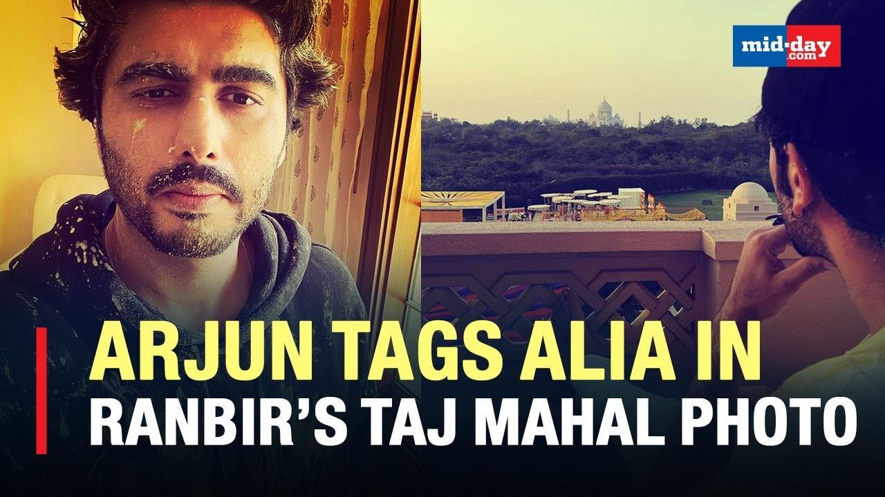 Arjun Kapoor Shares Snap Of Ranbir Kapoor Kissing Luv Ranjan and Tags Alia Bhatt