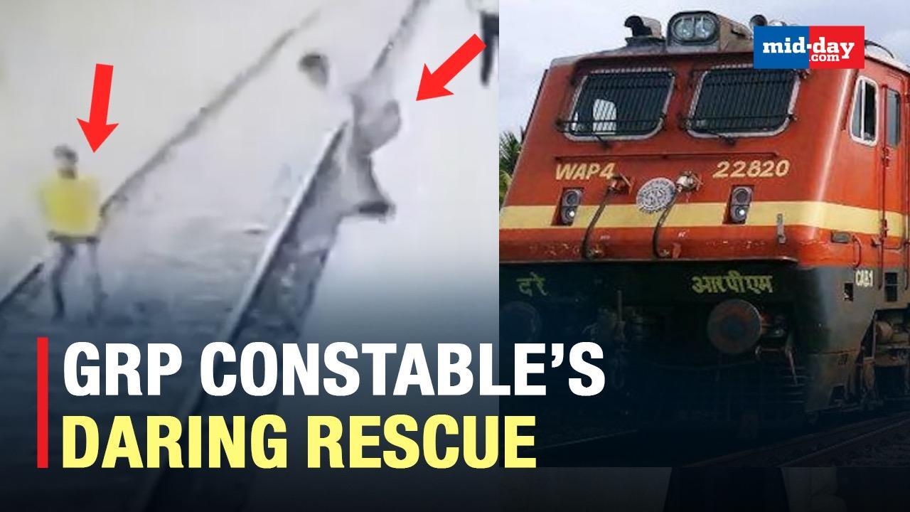 Watch: GRP Constable Jump In Front Of An Express Train To Save a Teenager