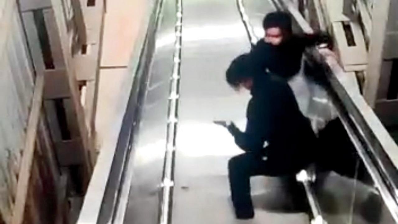 The incident was captured on CCTV camera