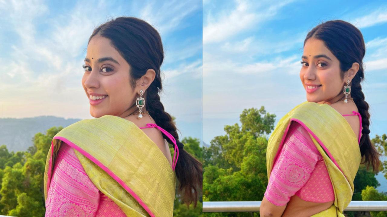 Janhvi took to her Instagram handle and shared pictures from the day, accompanied by her friends and family. In the happy pictures, late actor Sridevi's daughter can be seen dressed in a lime green silk saree with a pink blouse. Read the full story here