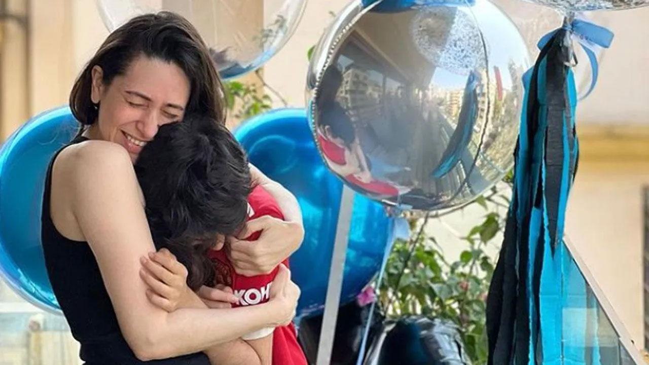 Actor Karisma Kapoor shared a candid picture and showered birthday love on her son, Kiaan, on Saturday. The 'Dil Toh Pagal Hai' actor took to her Instagram handle and posted a picture in which both mother-son are hugging each other with lots of blue balloons in the background. Read the full story here