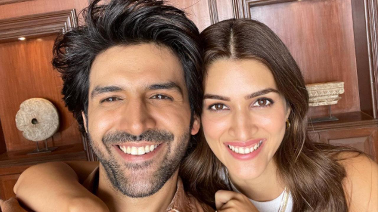 Kartik Aaryan and Kriti Sanon are all smiles as they wrap up another 'Shehzada' schedule