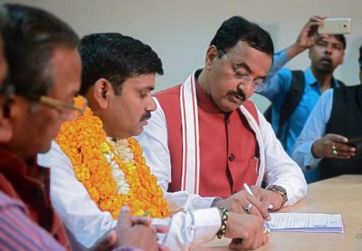 Uttar Pradesh Deputy CM Keshav Prasad Maurya was defeated by SP's Pallavi Patel in UP's Sirathu. Maurya lost the seat by 6,953 votes. Pic/ AFP