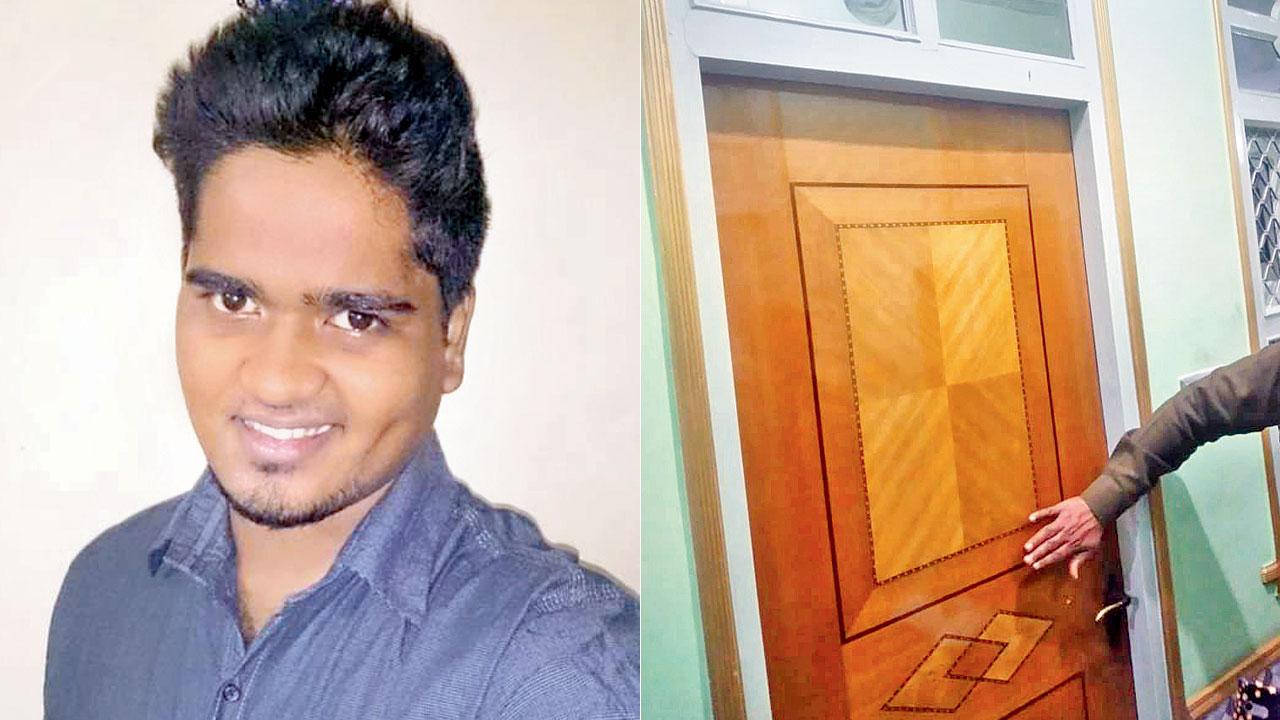 Sagar Arun Naik, the deceased; (right) The hotel room where he was found dead, in Muzaffarpur, Bihar